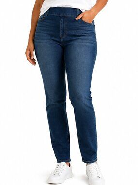 Denim & Co Dark Wash Pull On Jeans Comfort Stretch Denim 18W